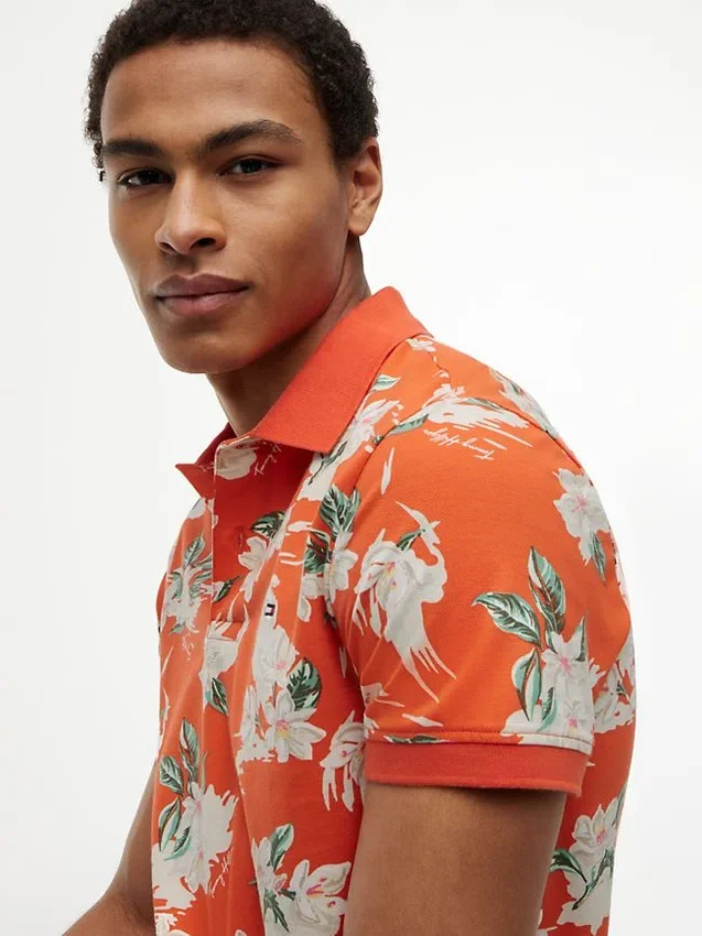 Regular Fit Floral Print Polo Regular Fit Floral Print Polo