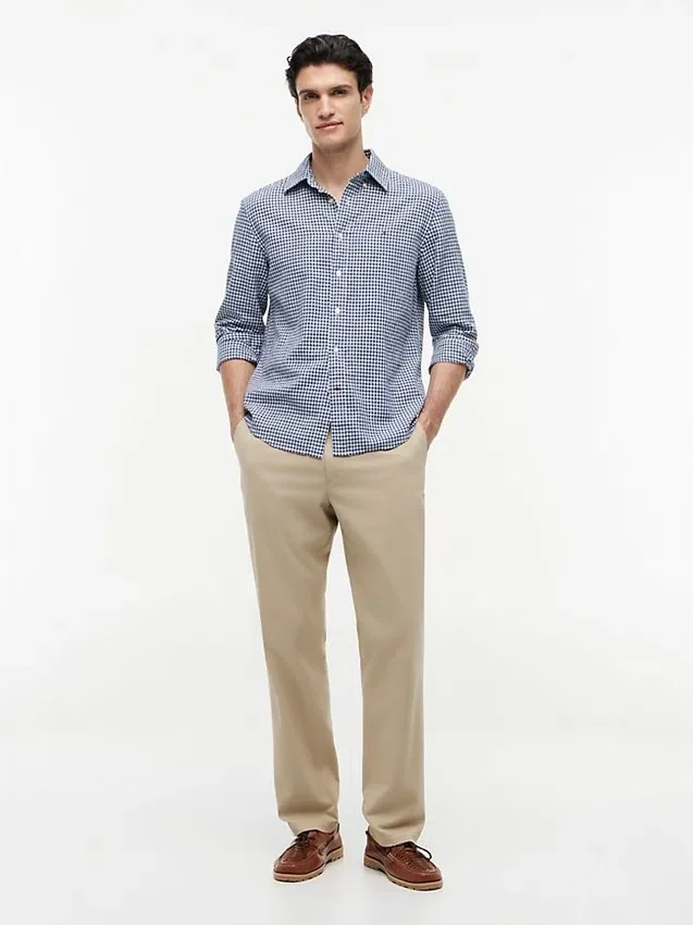 Regular Fit Gingham Linen-Blend Shirt Regular Fit Gingham Linen-Blend Shirt