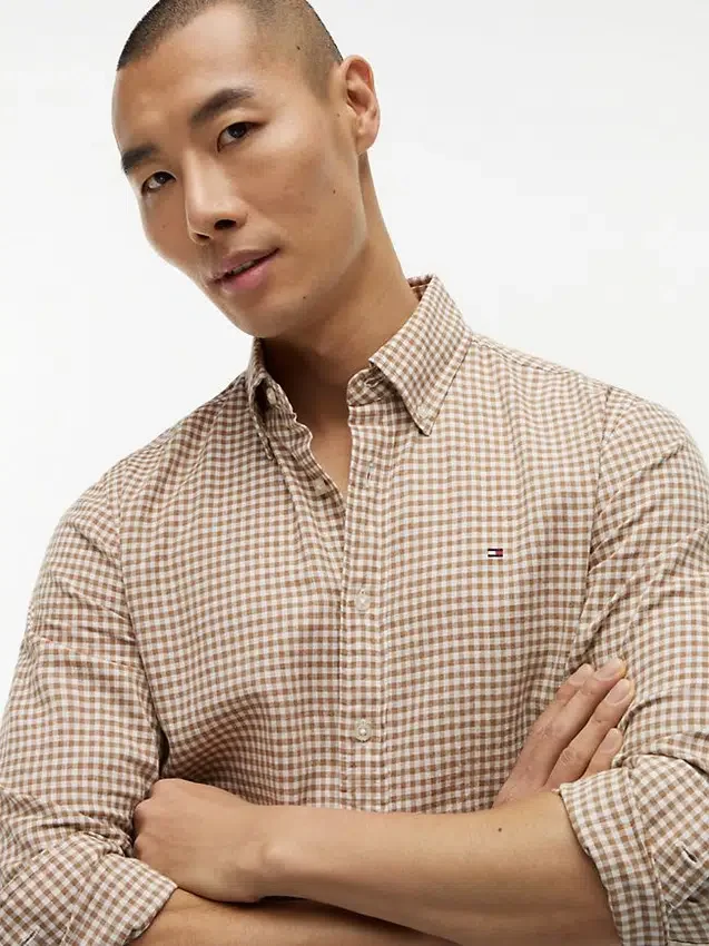 Regular Fit Gingham Linen-Blend Shirt Regular Fit Gingham Linen-Blend Shirt
