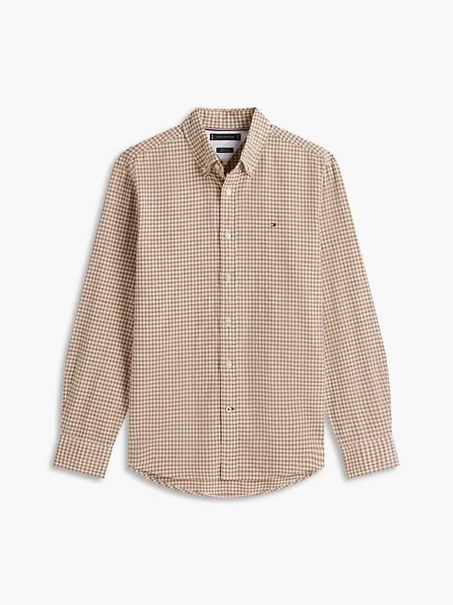 Regular Fit Gingham Linen-Blend Shirt Regular Fit Gingham Linen-Blend Shirt