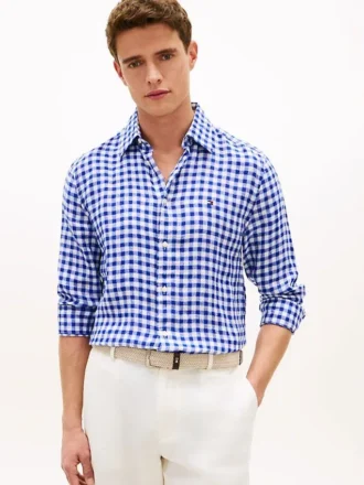 Regular Fit Gingham Linen Shirt