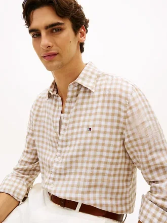 Regular Fit Gingham Linen Shirt