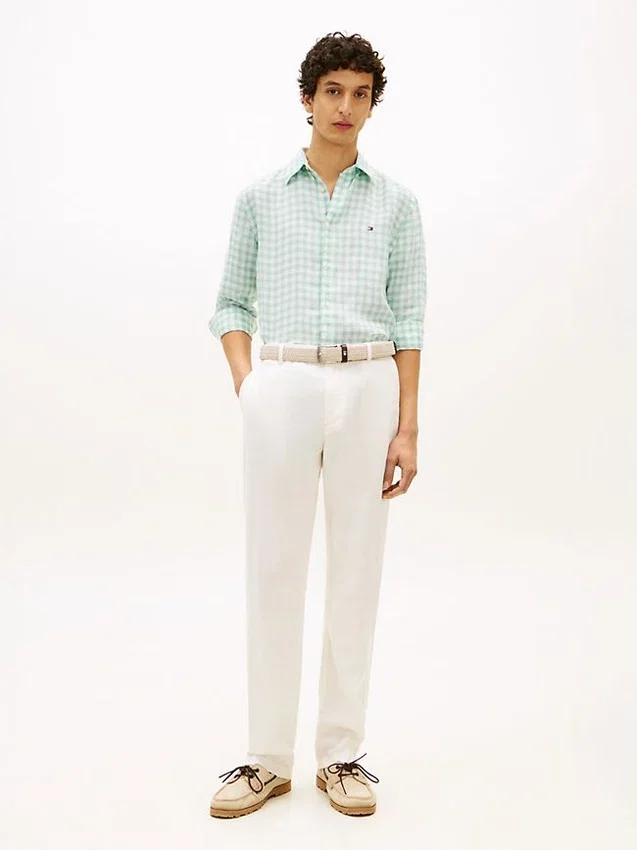 Regular Fit Gingham Linen Shirt Regular Fit Gingham Linen Shirt