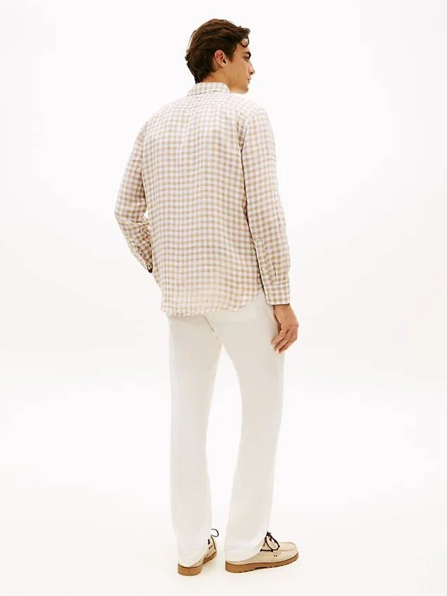 Regular Fit Gingham Linen Shirt Regular Fit Gingham Linen Shirt