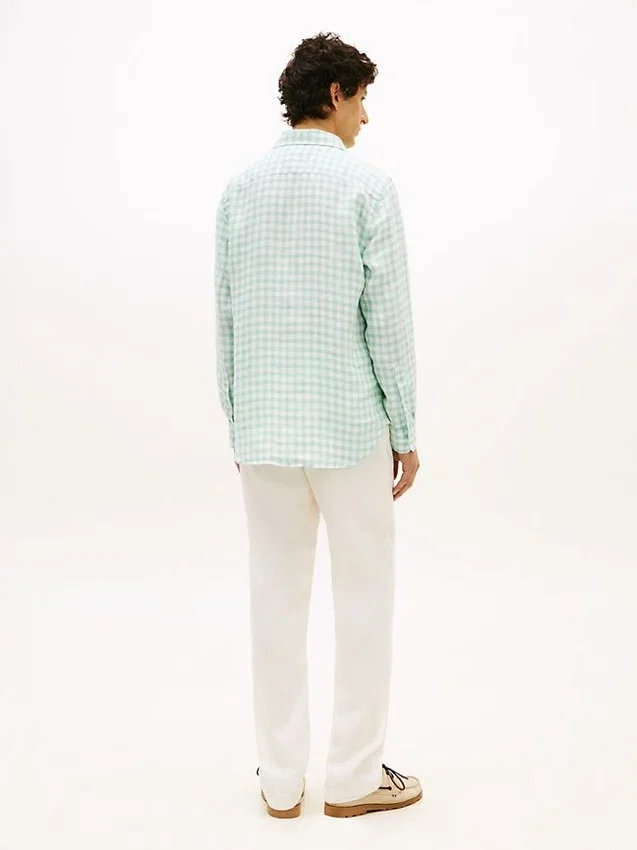 Regular Fit Gingham Linen Shirt Regular Fit Gingham Linen Shirt