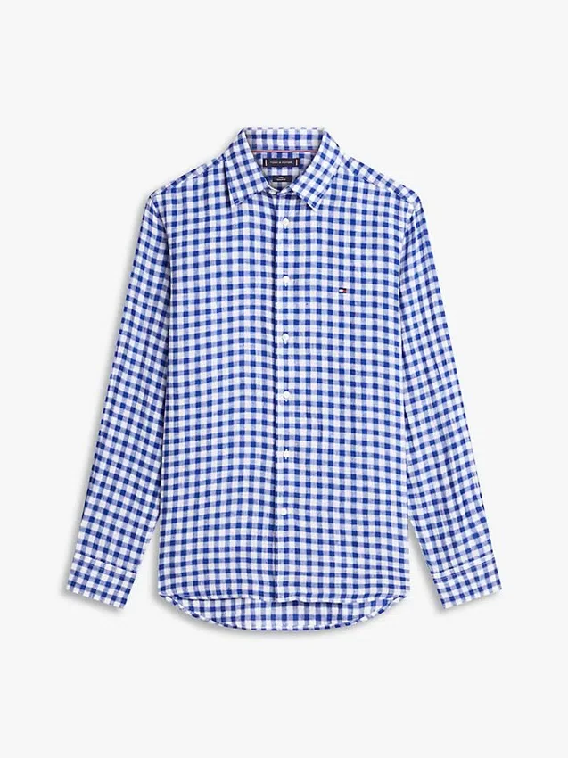 Regular Fit Gingham Linen Shirt Regular Fit Gingham Linen Shirt
