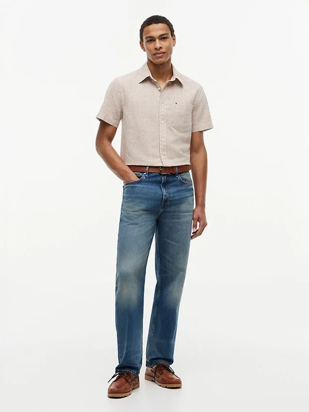 Regular Fit Glen Plaid Linen-Blend Shirt Regular Fit Glen Plaid Linen-Blend Shirt