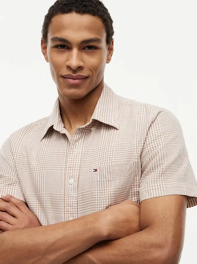 Regular Fit Glen Plaid Linen-Blend Shirt Regular Fit Glen Plaid Linen-Blend Shirt