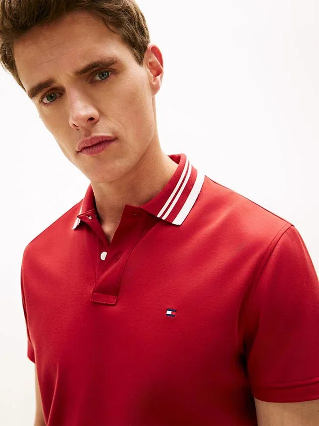 Regular Fit Jacquard Tipped Polo Regular Fit Jacquard Tipped Polo