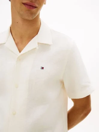 Regular Fit Linen-Blend Camp Shirt
