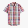 Regular Fit Linen-Blend Madras Shirt Regular Fit Linen-Blend Madras Shirt