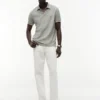 Regular Fit Linen-Blend Pique Polo