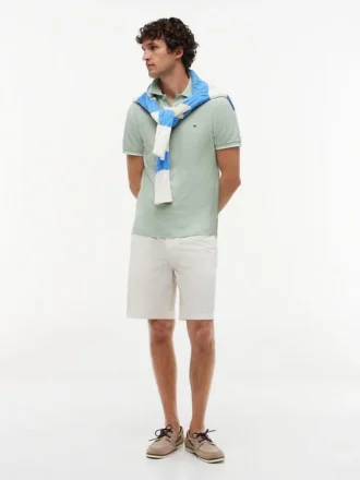 Regular Fit Linen-Blend Pique Polo