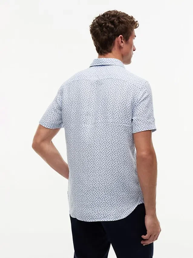 Regular Fit Linen Sailing Print Shirt Regular Fit Linen Sailing Print Shirt