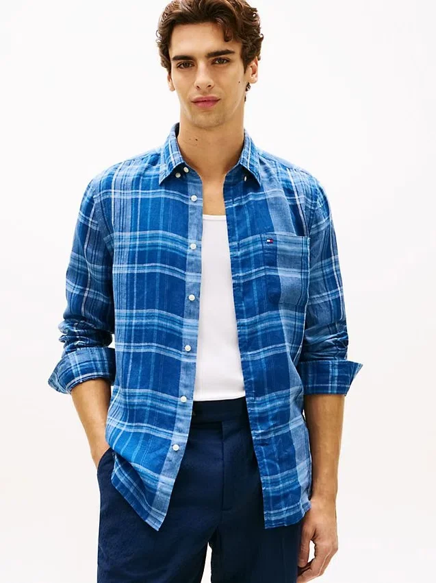 Regular Fit Madras Check Linen Shirt Regular Fit Madras Check Linen Shirt