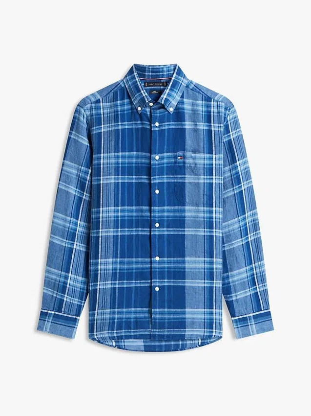 Regular Fit Madras Check Linen Shirt Regular Fit Madras Check Linen Shirt