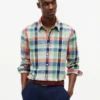 Regular Fit Madras Linen-Blend Shirt Regular Fit Madras Linen-Blend Shirt