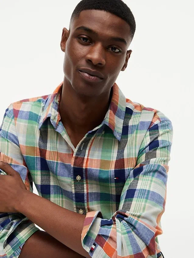Regular Fit Madras Linen-Blend Shirt Regular Fit Madras Linen-Blend Shirt