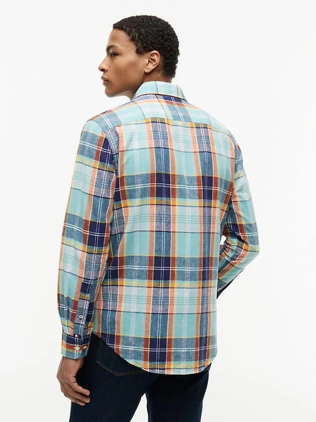 Regular Fit Madras Linen-Blend Shirt Regular Fit Madras Linen-Blend Shirt
