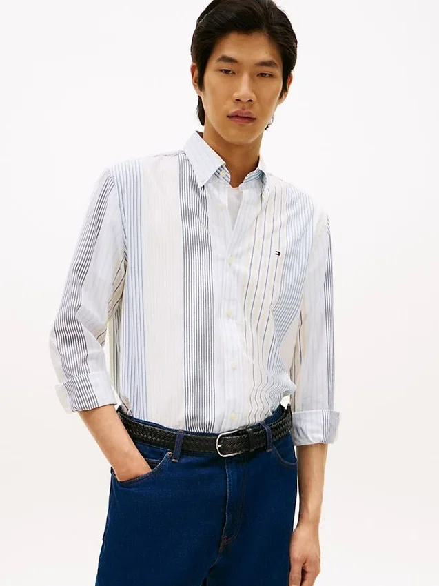 Regular Fit Mix Stripe All-Day Shirt Regular Fit Mix Stripe All-Day Shirt