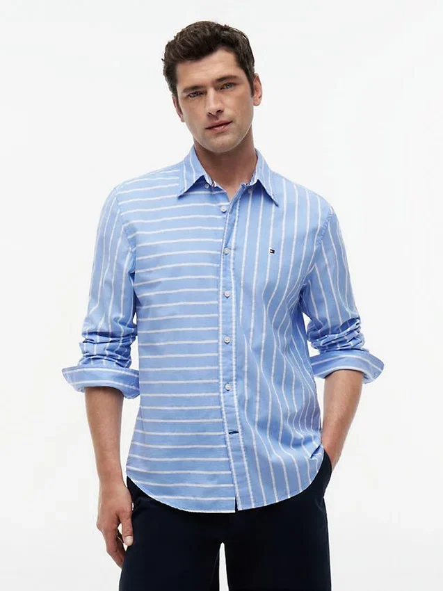 Regular Fit Mixed-Stripe All-Day Shirt Regular Fit Mixed-Stripe All-Day Shirt