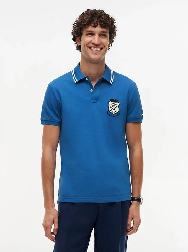 Regular Fit Monogram Crest Pique Polo Regular Fit Monogram Crest Pique Polo