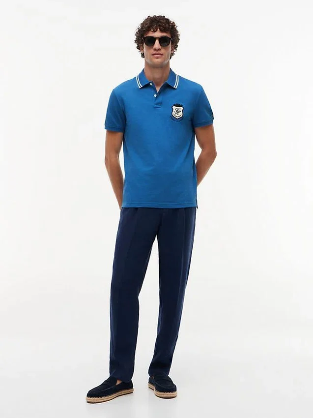 Regular Fit Monogram Crest Pique Polo Regular Fit Monogram Crest Pique Polo