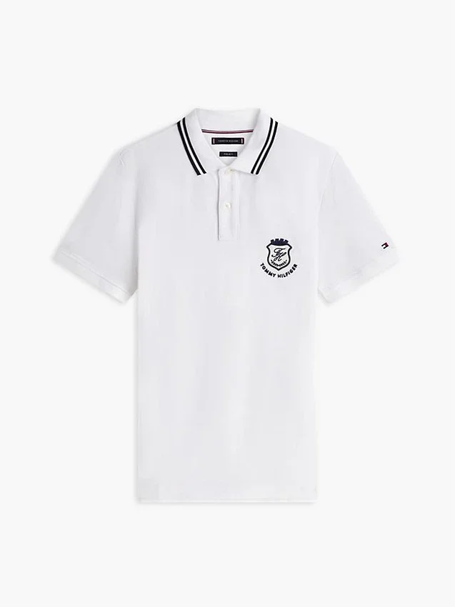 Regular Fit Monogram Crest Pique Polo Regular Fit Monogram Crest Pique Polo