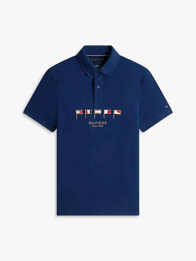 Regular Fit Nautical Flag Pique Polo Regular Fit Nautical Flag Pique Polo