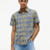 Regular Fit Plaid Linen-Blend Shirt Regular Fit Plaid Linen-Blend Shirt