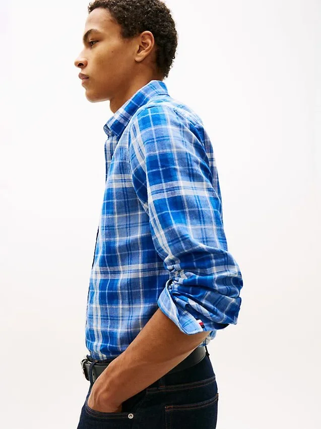 Regular Fit Plaid Linen-Blend Shirt Regular Fit Plaid Linen-Blend Shirt