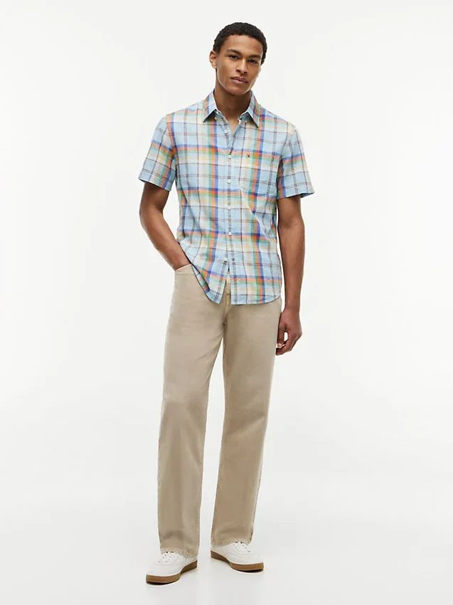 Regular Fit Plaid Linen-Blend Shirt Regular Fit Plaid Linen-Blend Shirt