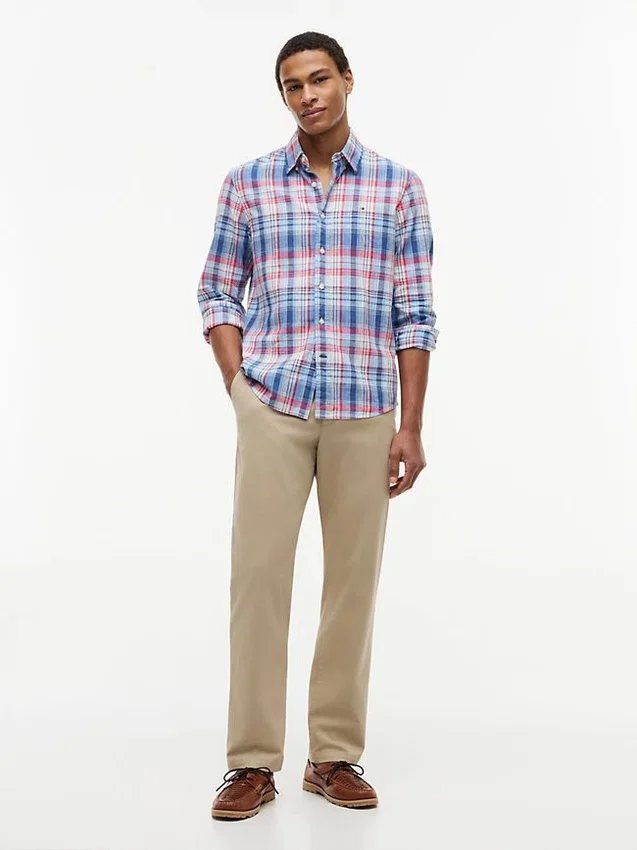 Regular Fit Plaid Linen-Blend Shirt Regular Fit Plaid Linen-Blend Shirt