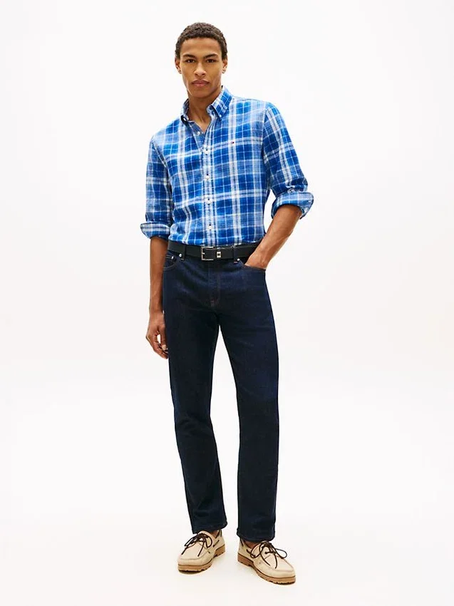 Regular Fit Plaid Linen-Blend Shirt Regular Fit Plaid Linen-Blend Shirt