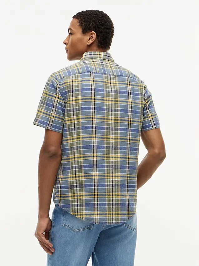 Regular Fit Plaid Linen-Blend Shirt Regular Fit Plaid Linen-Blend Shirt