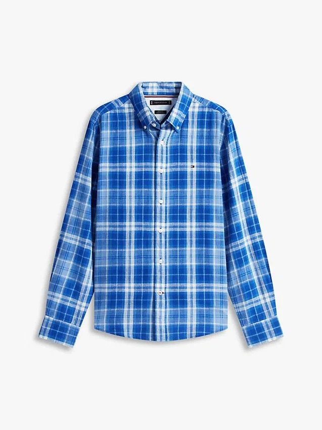 Regular Fit Plaid Linen-Blend Shirt Regular Fit Plaid Linen-Blend Shirt