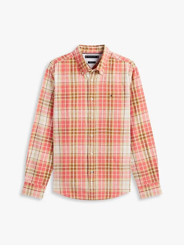 Regular Fit Plaid Linen-Blend Shirt Regular Fit Plaid Linen-Blend Shirt