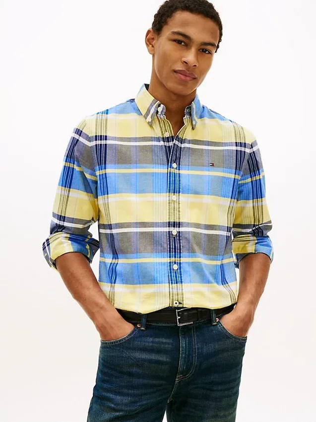 Regular Fit Plaid Stretch Oxford Shirt Regular Fit Plaid Stretch Oxford Shirt