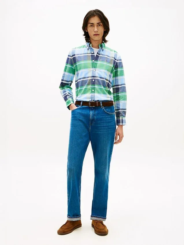 Regular Fit Plaid Stretch Oxford Shirt Regular Fit Plaid Stretch Oxford Shirt