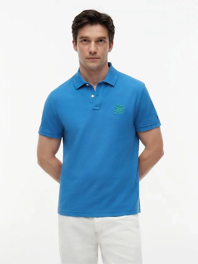 Regular Fit Script Monogram Pique Polo Regular Fit Script Monogram Pique Polo