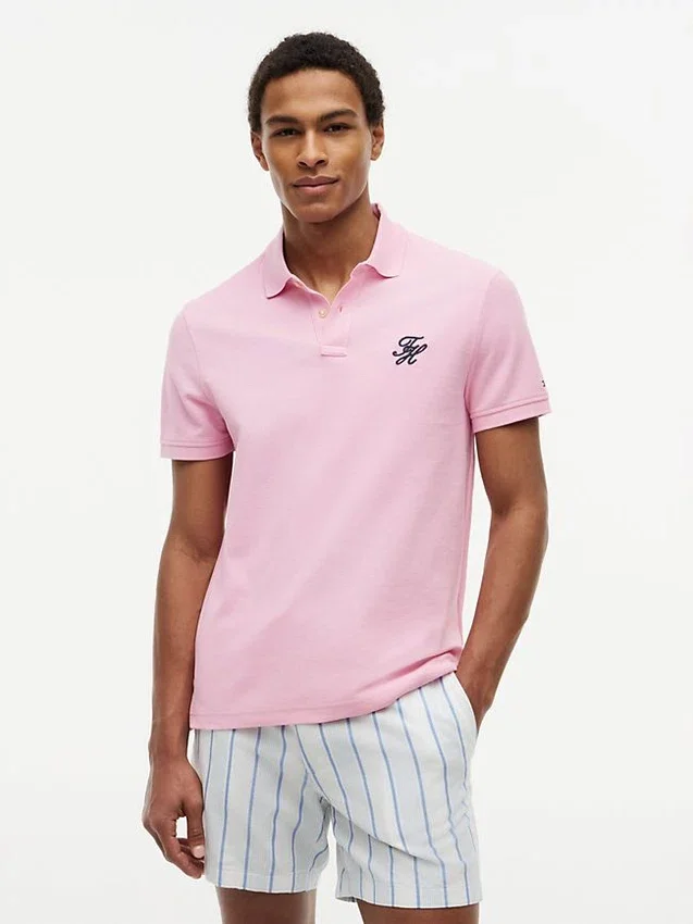 Regular Fit Script Monogram Pique Polo Regular Fit Script Monogram Pique Polo