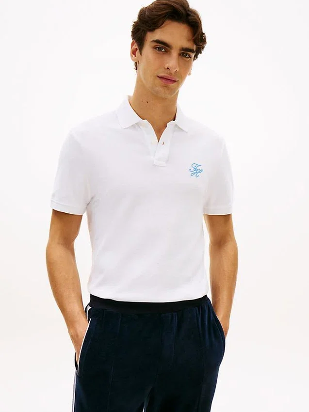 Regular Fit Script Monogram Pique Polo Regular Fit Script Monogram Pique Polo