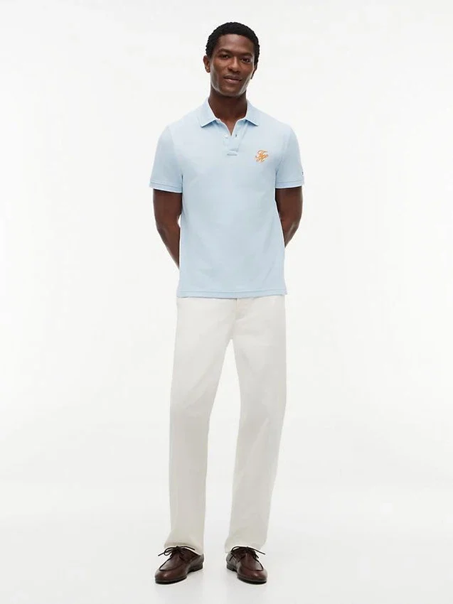 Regular Fit Script Monogram Pique Polo Regular Fit Script Monogram Pique Polo