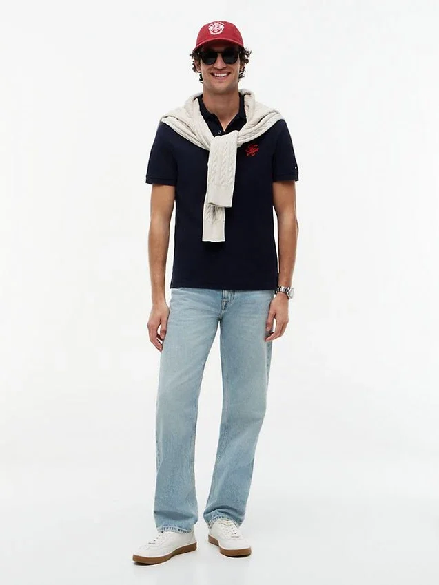 Regular Fit Script Monogram Pique Polo Regular Fit Script Monogram Pique Polo