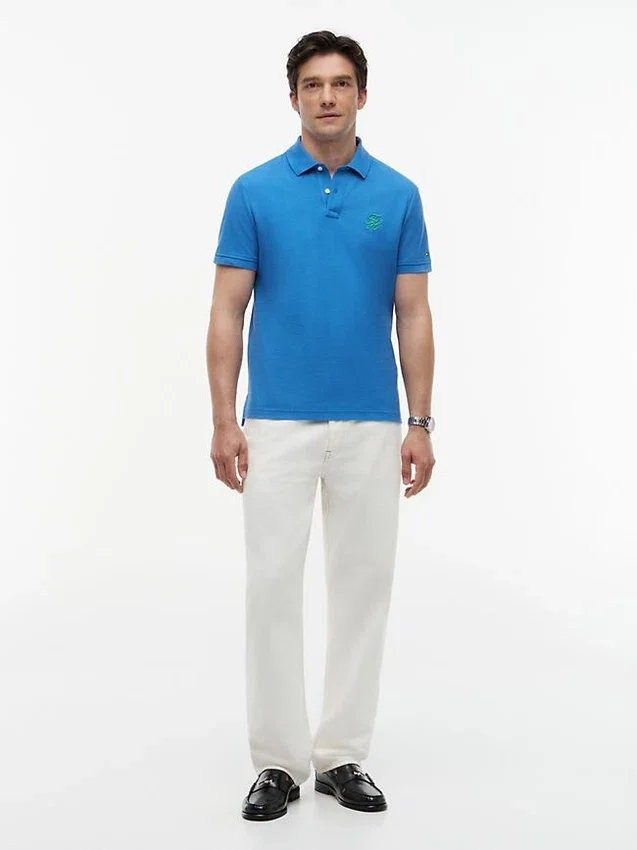 Regular Fit Script Monogram Pique Polo Regular Fit Script Monogram Pique Polo