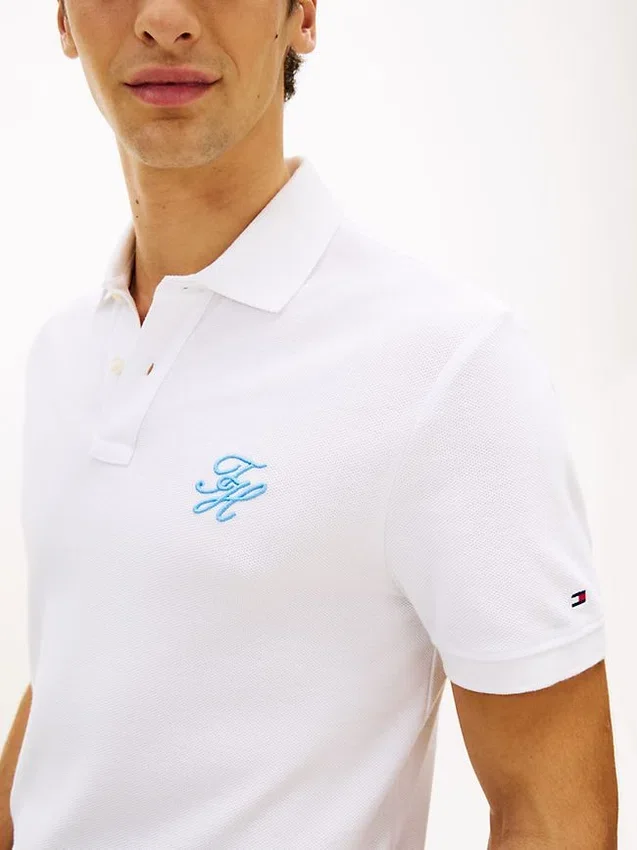 Regular Fit Script Monogram Pique Polo Regular Fit Script Monogram Pique Polo