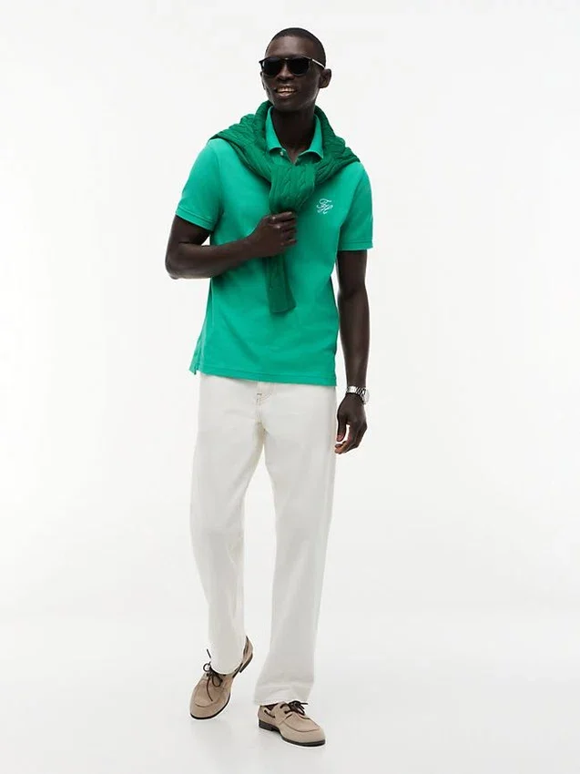 Regular Fit Script Monogram Pique Polo Regular Fit Script Monogram Pique Polo