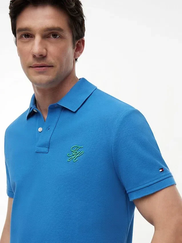 Regular Fit Script Monogram Pique Polo Regular Fit Script Monogram Pique Polo