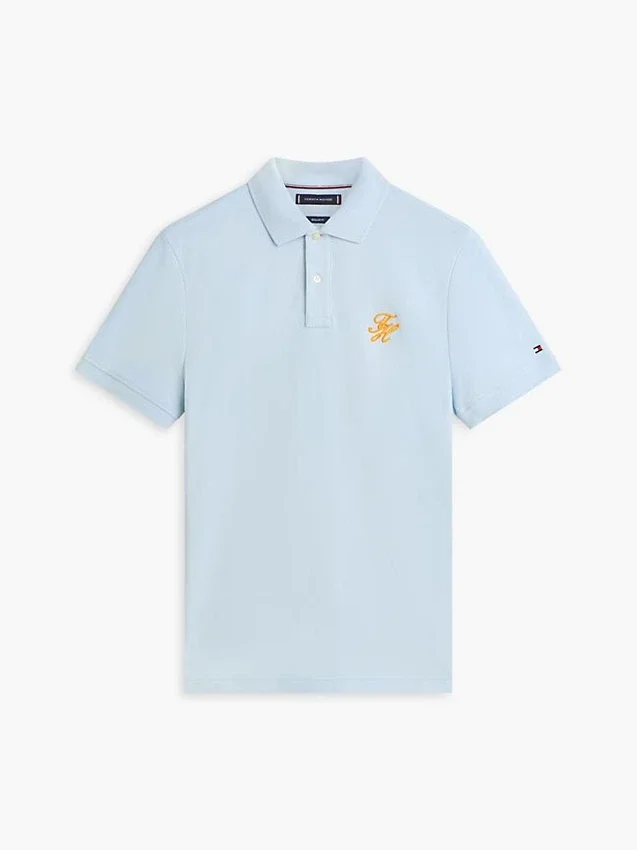 Regular Fit Script Monogram Pique Polo Regular Fit Script Monogram Pique Polo