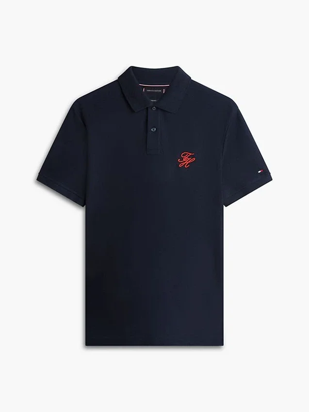 Regular Fit Script Monogram Pique Polo Regular Fit Script Monogram Pique Polo
